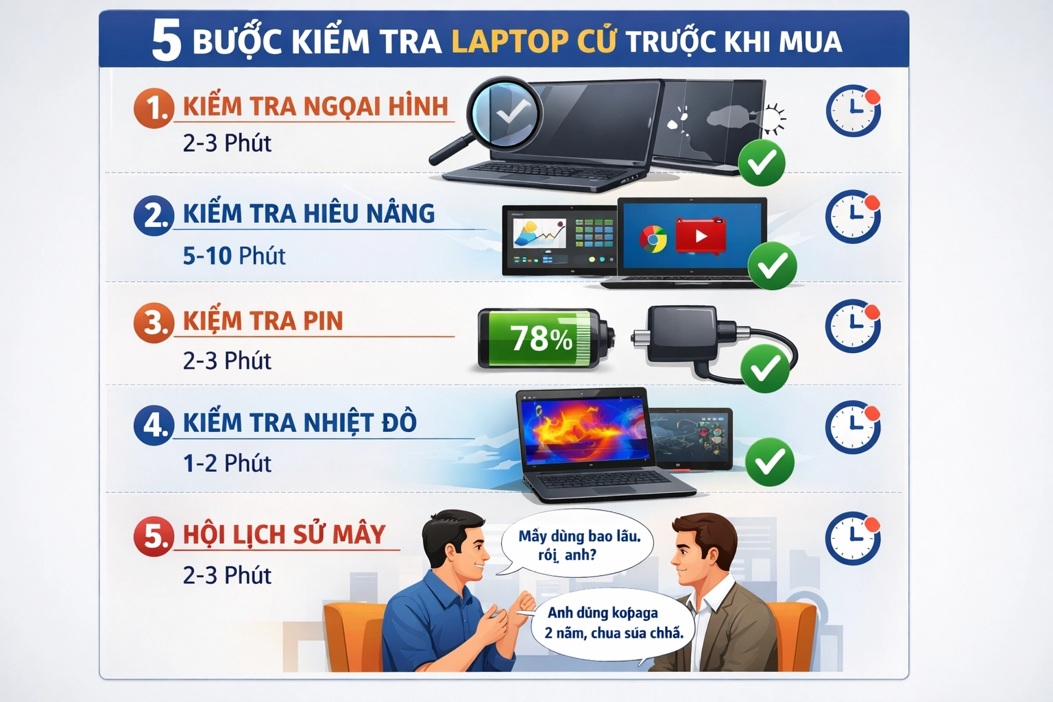 5 bước kiểm tra laptop cũ 